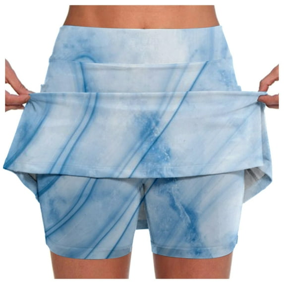 Fsqjgq Skirts for Women Athletic Tennis Golf Skirts High Waisted with Pockets Inner Shorts Athletic Skorts Sports Running Active Skirts Summer Workout Outfits Mini Skirts Midi Skirts for Women B L