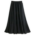 thumbnail image 1 of Fsqjgq Tulle Skirt Y2k Skirts for Women Maxi Skirt Long Skirts for Women Women's Summer Cotton Maxi Skirt High Waisted Mid Length A Line Loose Elastic Belt Pleated Skirt Versatile White Skirts M, 1 of 3
