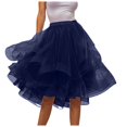 thumbnail image 1 of Fsqjgq Tulle Skirts for Women A Line Elastic Waist Tiered Layered Puffy Midi Long Party Tutu Skirt Puffy Petticoat Carnival Mesh Dance Skirts, 1 of 5