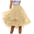 thumbnail image 1 of Fsqjgq Tulle Skirts for Women A Line Elastic Waist Tiered Layered Puffy Midi Long Party Tutu Skirt Puffy Petticoat Carnival Mesh Dance Skirts, 1 of 5