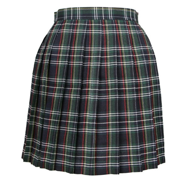 Fsqjgq Tutu Skirt Business Casual Skirts for Women Plaid Skirt Falda Black Long Skirt Pleated Skirt Plaid Pattern Mini Campus Skirt High Waist Knee Length High Waisted Black Skirts M