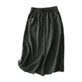 thumbnail image 1 of Fsqjgq Tutu Skirt Business Casual Skirts for Women Plaid Skirt Wrap Skirts for Women Midi Womens Linen Button Down Split Midi Skirt Pleated Skirt Casual High Waist A Line Swing Skirt with Pockets XXL, 1 of 4
