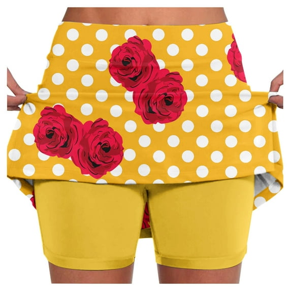 Fsqjgq Tutu Skirt Gothic Skirts for Women Cargo Skirt Falda Gray Skirt Tennis Skirt Golf Skorts Athletic High Waisted with Pockets Inner Shorts Sport Workout Pleated Mini Skirt with Underpants XXL