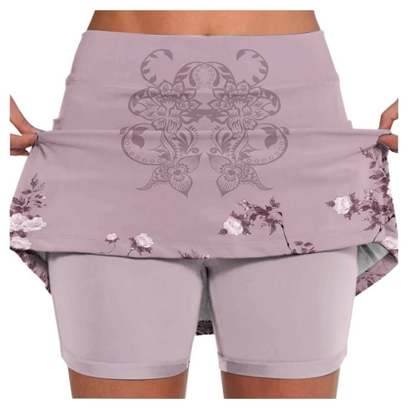 Fsqjgq Tutu Skirt Gothic Skirts for Women Mini Skirt Long Jean Skirt Tennis Skirt Golf Skorts Athletic High Waisted with Pockets Inner Shorts Sport Workout Pleated Mini Skirt with Underpants 5XL