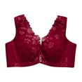 thumbnail image 1 of Fsqjgq Underwire Bras for Women Plus Size Floral Lace Push Up Bra Padded Underwear Without Sponge Vest Thin Sports Bra Comfort Bralettes 44C, 1 of 3