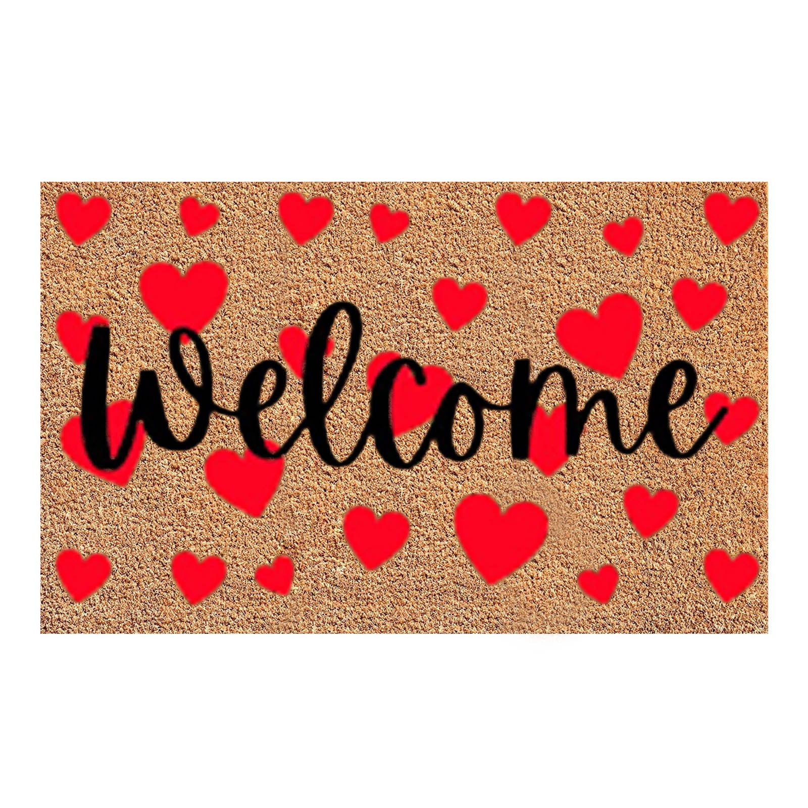 Fsqjgq Valentine's Day Doormats for Outdoor Entrance Polyester