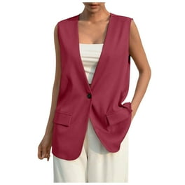 Women Dressy Vest Slim Fit Button Halter V-Neck Tuxedo Suit Women Dressy Vest Slim Fit Button Halter V-Neck Tuxedo Suit