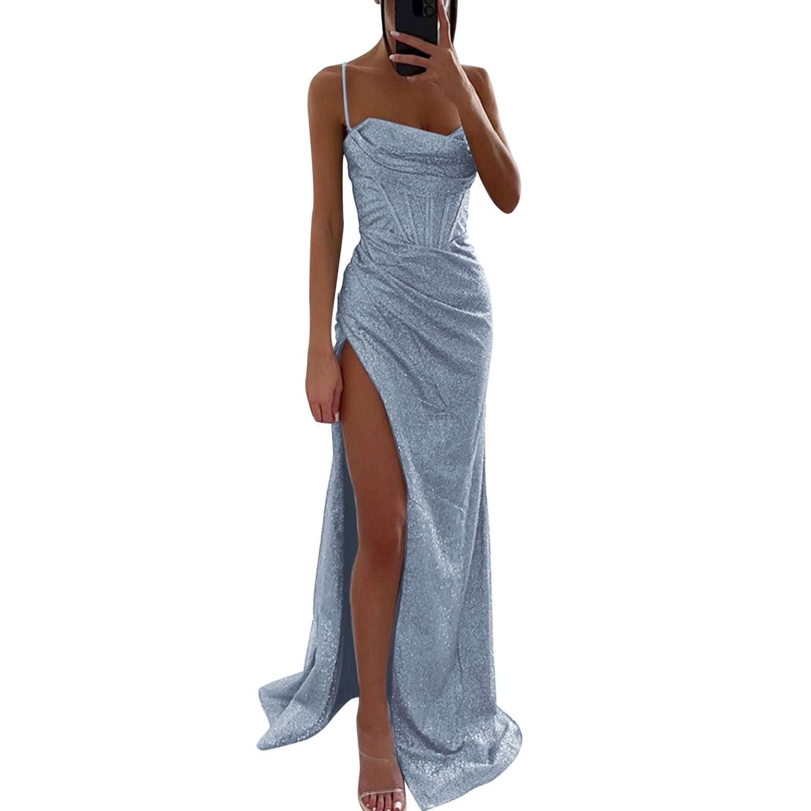 green emerald velvet dress Elegant Wine Red Evening Dress Leg Split Sequins Formal Prom Dress Red / 10