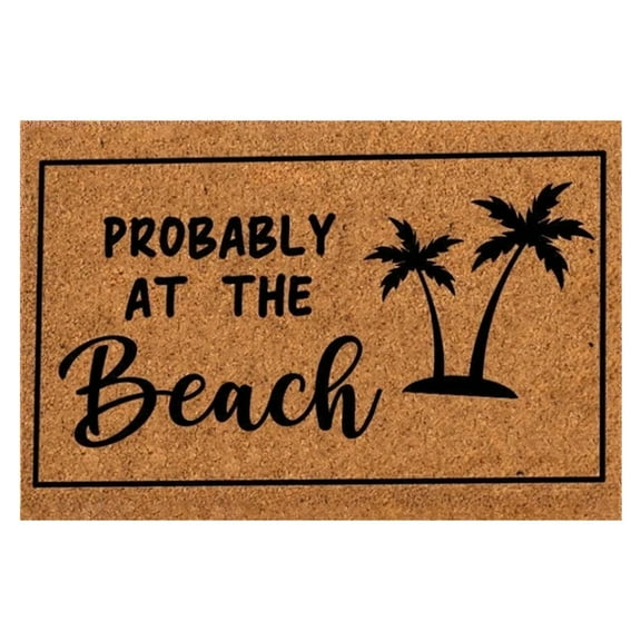 Fsqjgq Welcome Doormats Beach Theme Spring Summer Doormat Indoor and Outdoor Floor Mats Non Slip Polyester Carpet Bathroom Kitchen Rugs,16"x 24" 1 Piece Brown
