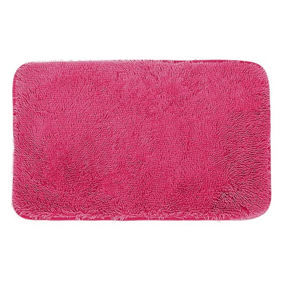 Fsqjgq Welcome Doormats Long Hair Warm Plush Carpet Bedroom Living Room Doormat Home Indoor Area Rugs Non Slip Absorbent,20"x 32" 1 Piece Hot Pink