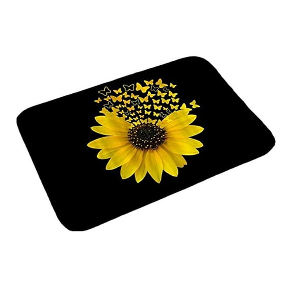 Fsqjgq Welcome Doormats with Sunflowers Personalized Non Slip Polyester Carpet Floor Mats for Home Kitchen Bathroom Bedroom Entry Rug,16"x 24" 1 Piece Multicolor