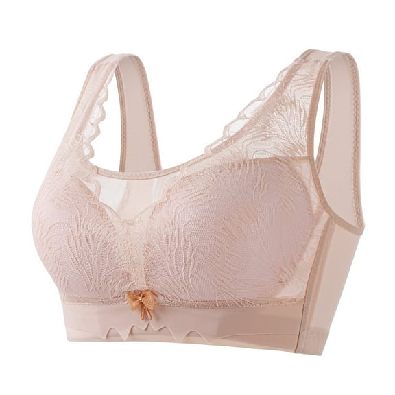 Fsqjgq Wireless Bras for Women Plus Size Floral Lace Sports Bra Full Coverage Back Support Everyday Bras Plus Size Tank Tops Comfort Underwear Bralettes 42