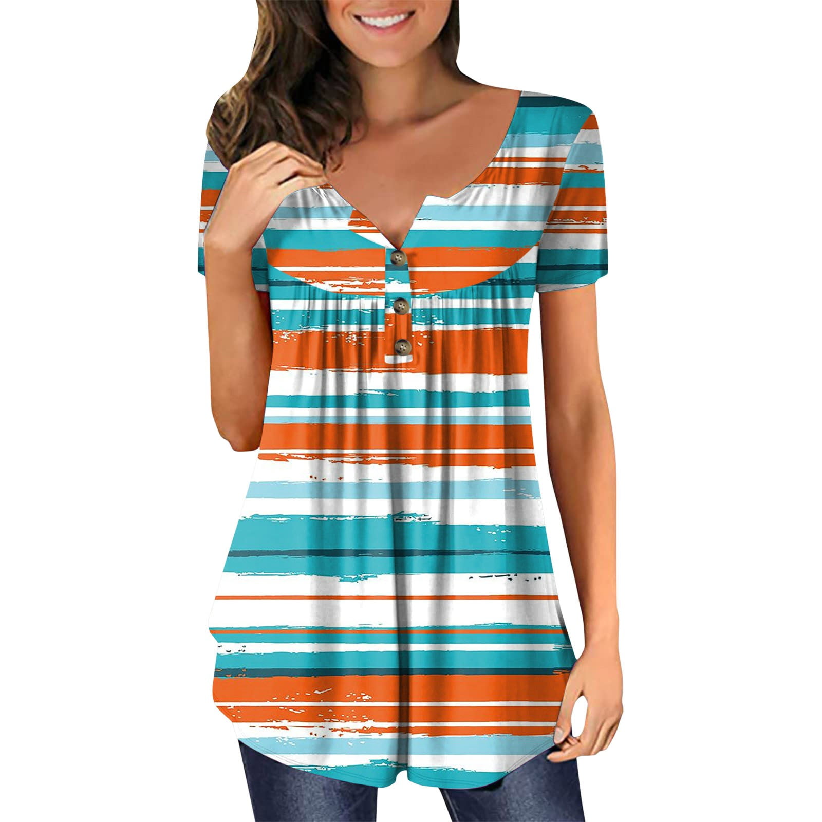 Fsqjgq Woman Shirt Compression Swim Top Women's Style Top Hidden Belly Button Long Version Top