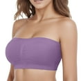 thumbnail image 1 of Fsqjgq Women Strapless Bras Double Layer Convertible Bra Seamless Bandeau Unlined Wireless Bras Womens Sports Bras T-Shirt Tube Top,L Purple, 1 of 3