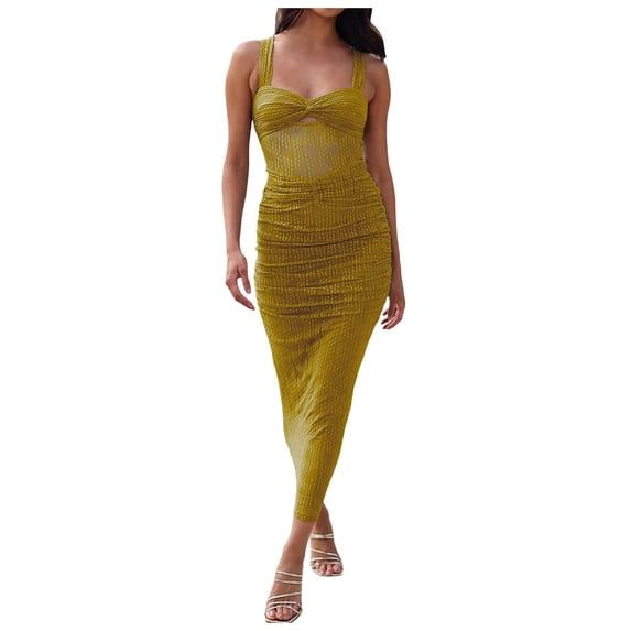 Fsqjgq Women's Club Night Out Dresses Evening Party Dress Fashion White Maxi Dress for Women Spring Summer New Sling Zipper Casual Dress Fashion Vacation Color Dress Black Dress Mini Dre M