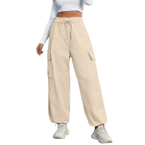 Fsqjgq Women's Pants Spring Slacks Pant Suits for Women Casual Khaki Tall Womens Dress Pants Cargo Pants High Waist Wide Leg Pants Straight Leg Loose Trousers Cargo Pants Wide Leg Trousers XL