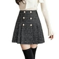 thumbnail image 1 of Fsqjgq Skirts for Women Versatile Sparkly Skirt for Women Ruched Wrap Workout Tennis Skirt Plaid Skirt for Women Pleated 2024 Fall Winter High Waisted A Line Wool Mini Skirt, 1 of 5