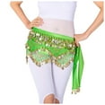 thumbnail image 1 of Fsqjgq Women's Sweet Bellydance Scarf with Gold Sequin Skirts Wrap Noisy Sparkly Tassel Mini Skirts Carnival Festival Belly Dance Skirts Clearance, 1 of 4