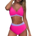 thumbnail image 1 of Fsqjgq Women's Swimsuits V Neck Push Up Ruched Bikini Sets Two Piece Brazilian Bathing Suit High Waisted Shorts Beachwear M, 1 of 9