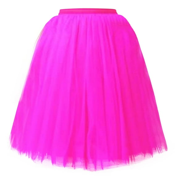 Fsqjgq Women's Tulle Skirt Carnival Festival Party Petticoat High Waisted Knee Length Swing Pleated Skirts Mesh Tutu Dancing Skirt