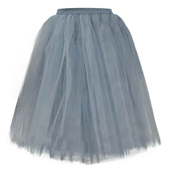Fsqjgq Women's Tulle Skirt Carnival Festival Party Petticoat High Waisted Knee Length Swing Pleated Skirts Mesh Tutu Dancing Skirt