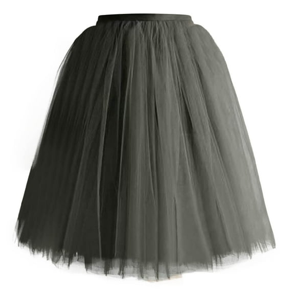 Fsqjgq Women's Tulle Skirt Carnival Festival Party Petticoat High Waisted Knee Length Swing Pleated Skirts Mesh Tutu Dancing Skirt