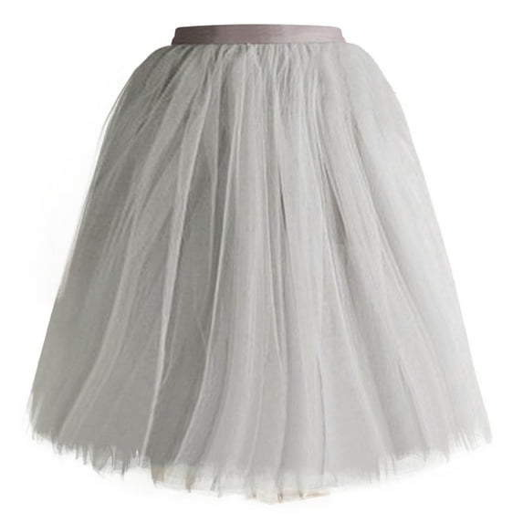 Fsqjgq Women's Tulle Skirt Carnival Festival Party Petticoat High Waisted Knee Length Swing Pleated Skirts Mesh Tutu Dancing Skirt