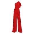 thumbnail image 1 of Fsqjgq Womens Jumpsuit Rompers Casual Womens Outfits Dressy Casual Solid Color Jumpsuit Straight Pants Simple and Exquisite Design Red M, 1 of 3