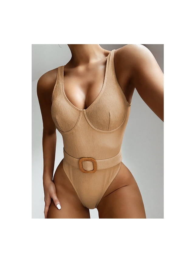 Womens One Piece Swimsuits Full Coverage Push Up Padded Monokinis Training Swimwear Thong Bikinis Beachwear Bodysuit M