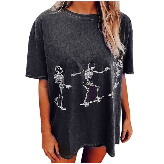 Fsqjgq Womens Short Sleeve Shirts And Blouses Oversized Corduroy Shirt Women's Vintage Sun And Moon Printed Pattern Casual Short Sleeve Tops Blouse plus Size T Shirts