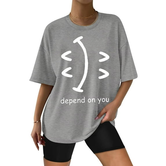 Fsqjgq Womens Summer Tops Black Tube Top Clearance T-Shirt Blouse Oversized Long T Shirts Letter Vintage Graphic Tee Tops Casual Loose Round Neck Short Sleeve Tunic Blouse Womens Workout Tops 2XL