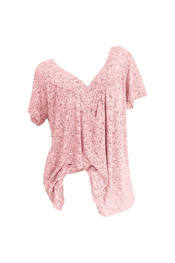 Womens Summer Tops Business Casual Blusas Blouses Casual Floral Print Tunic Tops V Neck Ruffle Short Sleeve Summer Shirts Tops Loose T Shirt Blouses Plus Size Boho Tops Cute Summer Tops fo S
