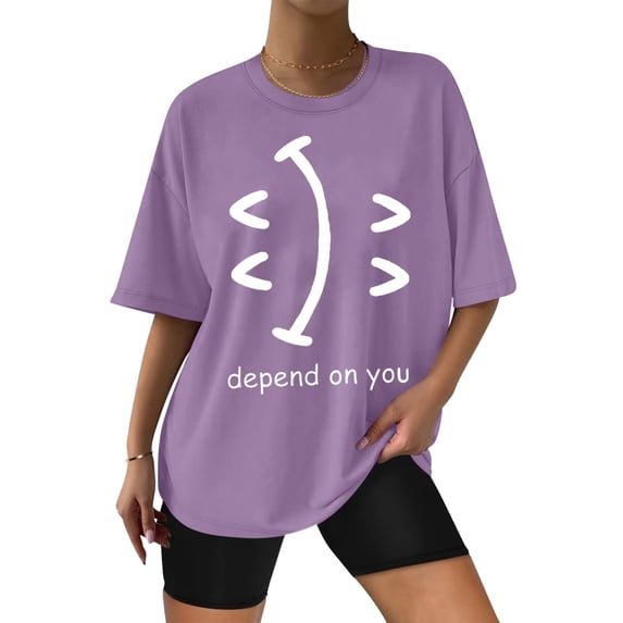 Fsqjgq Womens Summer Tops Gym Tops for Women T-Shirt Blouse Oversized Long T Shirts Letter Vintage Graphic Tee Tops Casual Loose Round Neck Short Sleeve Tunic Blouse Business Tops for Women M