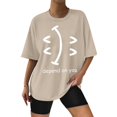 thumbnail image 1 of Fsqjgq Womens Summer Tops Loose Tank Tops for Women Tunic T-Shirt Oversized Long T Shirts Letter Vintage Graphic Tee Tops Casual Loose Round Neck Short Sleeve Tunic Blouse White Short Sleeve Shirt M, 1 of 5