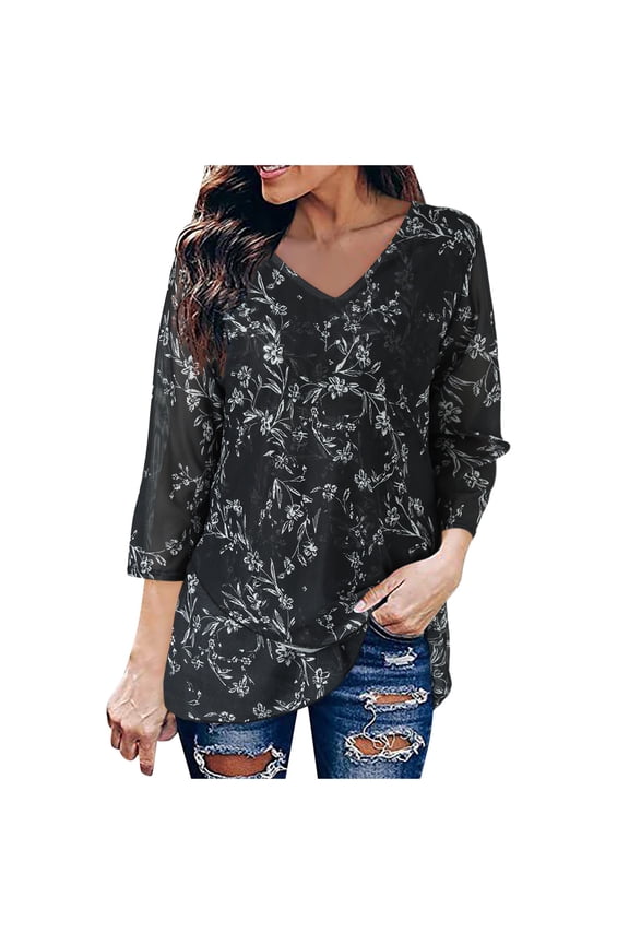 Womens Summer Tops Tunic Tops for Women Loose Fit Dressy T-Shirt Tunic Cropped Sleeve Waist Light Mesh Lace Shirt Dressy Basic Shirts Ladies Cute Tee Tops Blouse Tunic Tops Sports Tee Casua XL