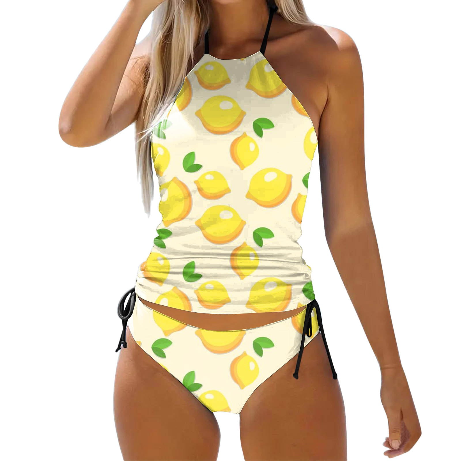 Fsqjgq Womens Swimsuits Cherry Fruit Printed Cute Tankinis