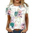 thumbnail image 1 of Fsqjgq Womens Tops Blouse Tie Dye Shirt Women 2024 Women's Floral Short Sleeve Tops Casual Fashion Shirts and Blouses Multiple Colors Available for A Trendy Look Women's Tee Shirt, 1 of 2