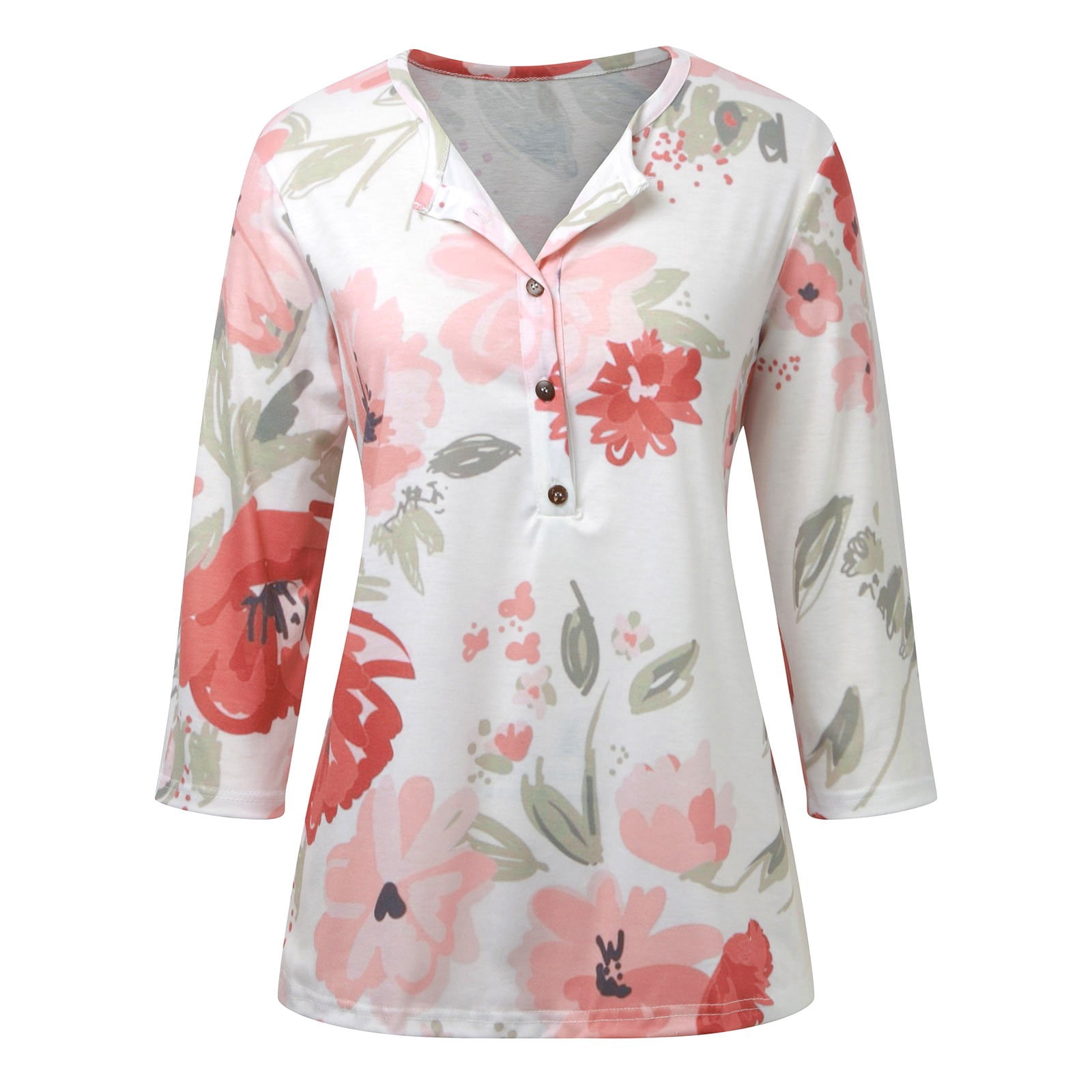 Women's Open Front Linen Blouse - Turndown Collar, 3/4 Sleeve, Loose Fit Casual Summer Top