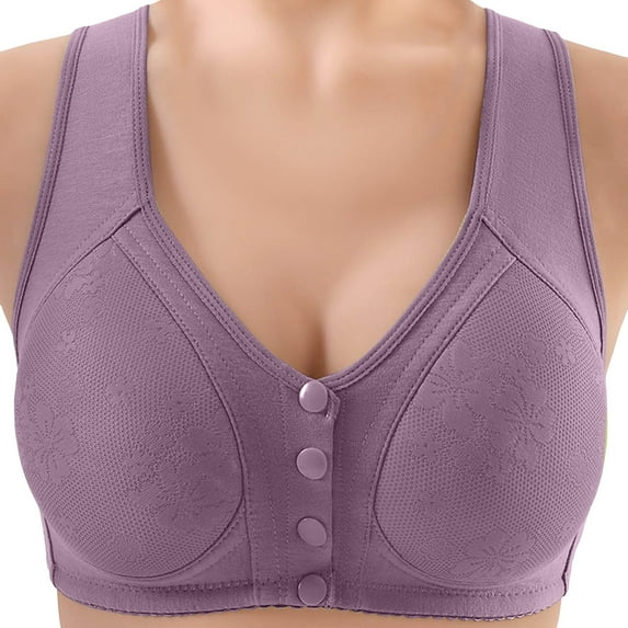 Fsqjgq Womens Underwear Racerback Bras for Women Nipple Covers with Lift Front Closure Cotton Bras Comfort No Underwire Seamless Bra Plus Size Wireless Bra Nipple Covers Sports Bras Corsets