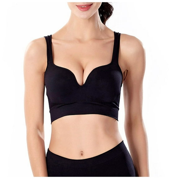 Fsqjgq Womens Underwear Sports Bras for Women Large Bust Bras for Women No Underwire Running High Impact Plus Size Athletic High Support Wireless Push Up Bra Lingerie Underwire Longline Bra Lingerie
