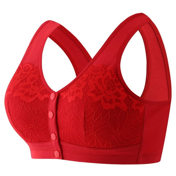 Fsqjgq Womens Underwear Sports Bras for Women Large Bust Sport Bras Front Closure Cotton Bras Comfort No Underwire Seamless Bra Plus Size Wireless Bra Nipple Covers Underwire Push Up Bras Lingerie