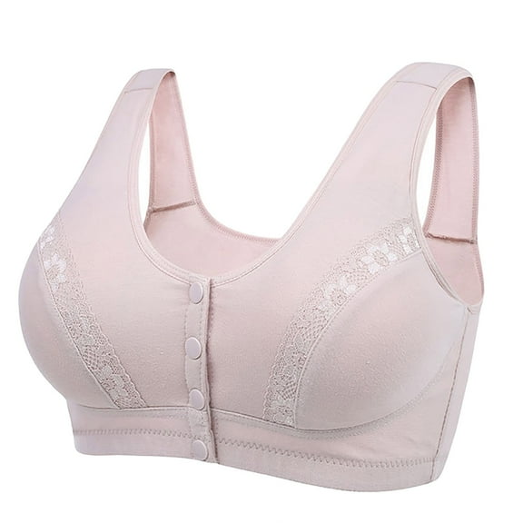 Fsqjgq Womens Underwear Strapless Bras for Women Front Closure Bras Front Closure Cotton Bras Comfort No Underwire Seamless Bra Plus Size Wireless Bra Nipple Covers Back-Smoothing Sports Bras Bandeau