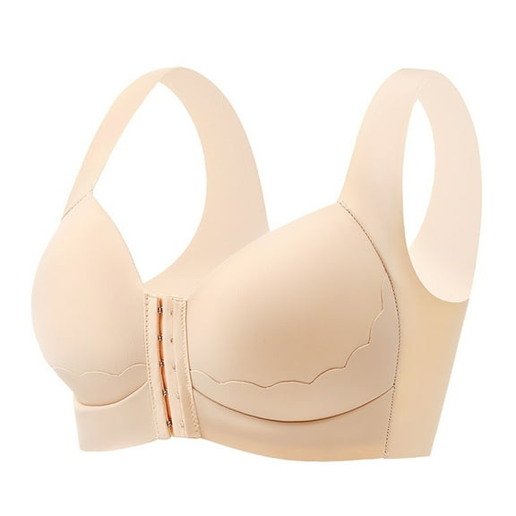 Fsqjgq Womens Underwear Wireless Bras for Women Nipple Covers Front Closure Cotton Bras Comfort No Underwire Seamless Bra Plus Size Wireless Bra Nipple Covers Seamless Underwire Bras Bustiers