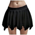 thumbnail image 1 of Fsqjgq Y2k Black Mini Skirts for Women Lace Slip Underskirt Flowy Pleated Asymmetrical Ruffle Mesh Short Skirt Going Out Fairy Skirts, 1 of 6