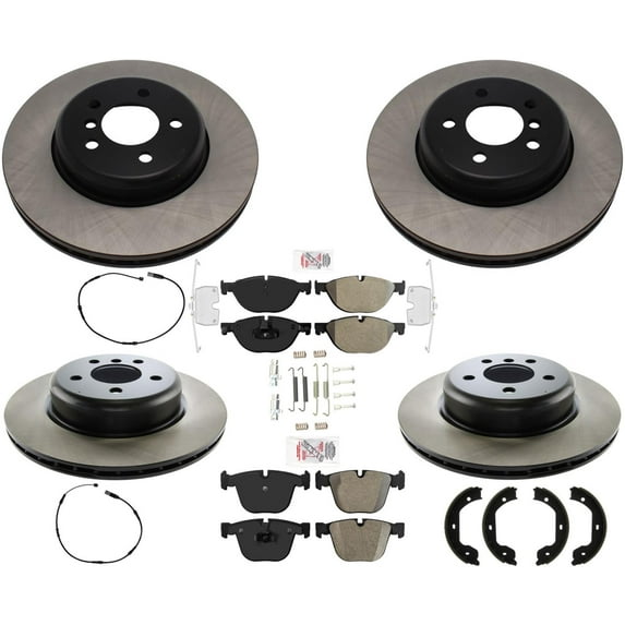 Ft & Rear Carbon Brake Rotors Pads hardware For BMW 535i GT xDrive 2011-2017