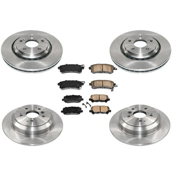 Ft & Rr Brake Rotors Ceramic Brake Pads for Honda Odyssey 15-17 6pc Kit