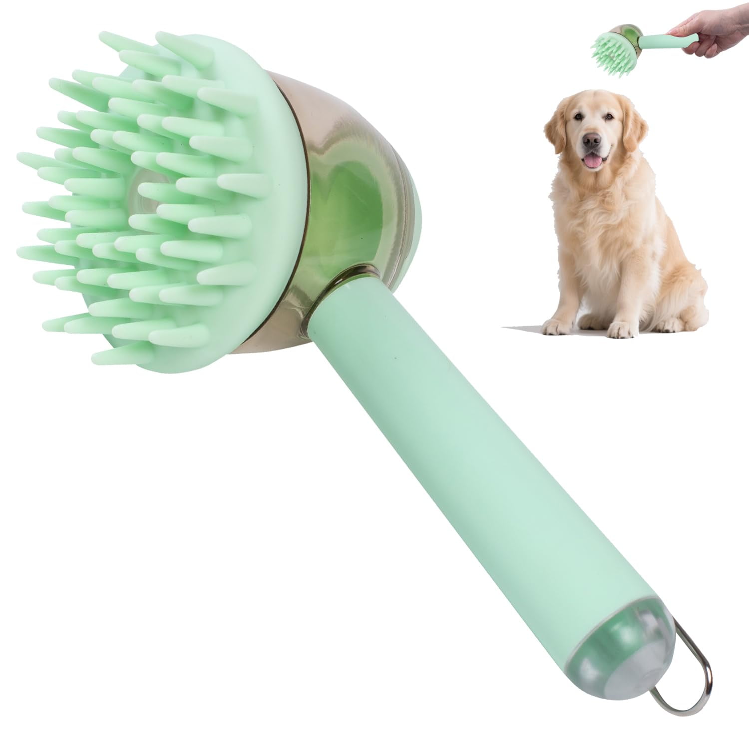 Ftwujt 3-in-1 Dog Bath Massage Brush, Pet Deshedding Brush, Pet Bath ...