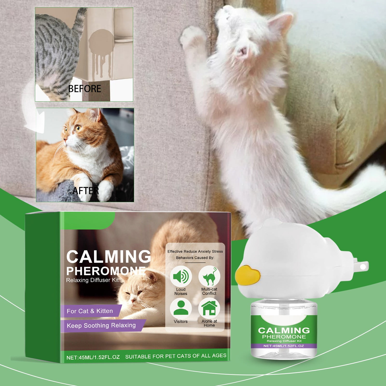 Picture of Ftwujt Cat Calming， Cat Calming Diffuser， Cat Pheromone Calming ...
