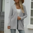 thumbnail image 1 of Ftwytp Cardigan Knitted Jumper for Women Casual Fashion Solid Color Long Sleeved Cardigan Loose V Neck Jacket Knitted Loose Cardigans, 1 of 5