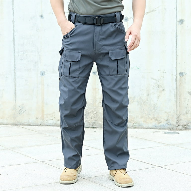 Ftwytp Cargo Pants Trousers for Mens Pants Joggers Gym Joggers Work Trousers Thermal Pants Handsome Solid Color with Multi Pocket Men s Size Large